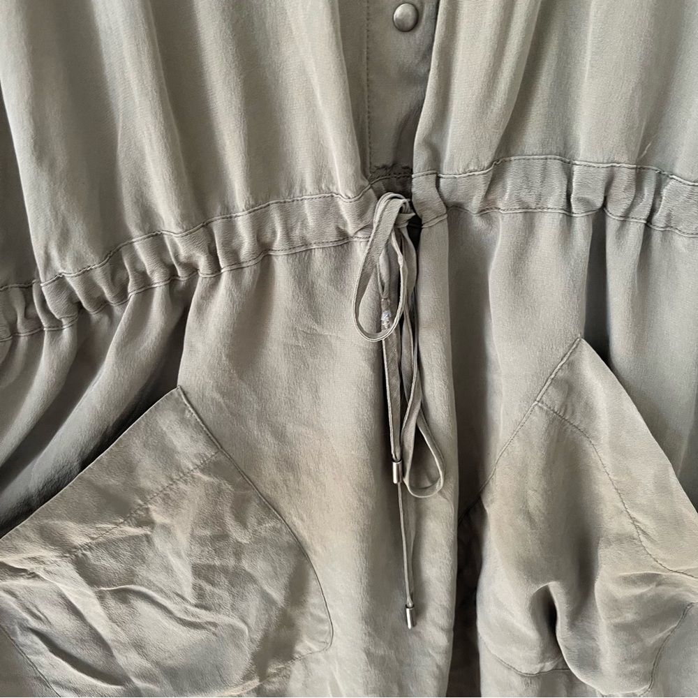 Club Monaco Olive Green Mini Shirt Dress - Picture 12 of 14